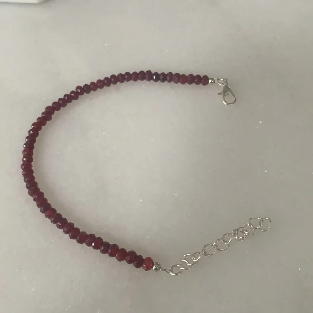 ✨ NEW Real Ruby Tennis Bracelet ✨ Adjustable 7-9” | Sterling Silver Plated